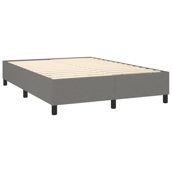 Ramsäng med madrass mörkgrå 140x190 cm tyg