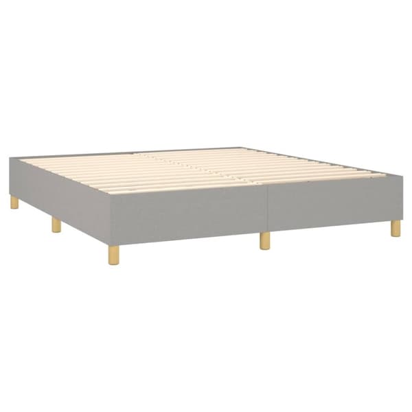 Ramsäng med madrass ljusgrå 180x200 cm tyg