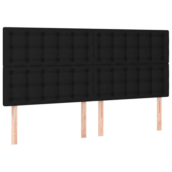 sengeramme med sengegavl 180x200 cm stof sort