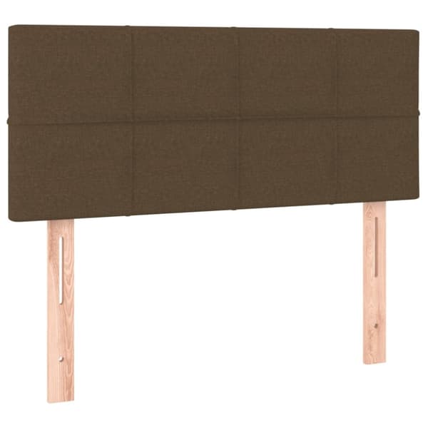 Ramsäng med madrass mörkbrun 80x200 cm tyg