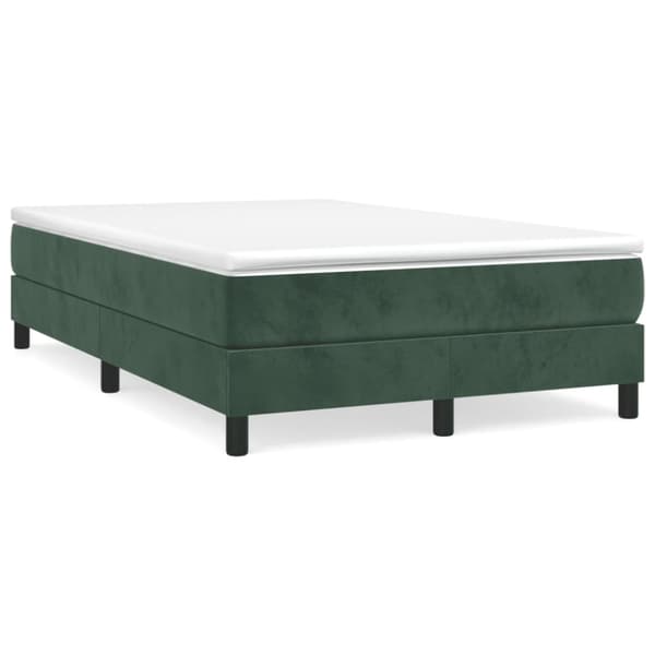 Ramsäng med madrass mörkgrön 120x190 cm sammet