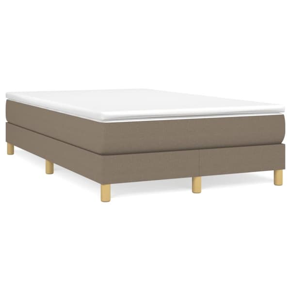 Ramsäng med madrass taupe 120x190 cm tyg