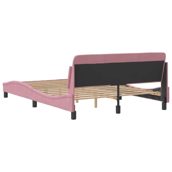 sengeramme med sengegavl 120x200 cm fløjl pink