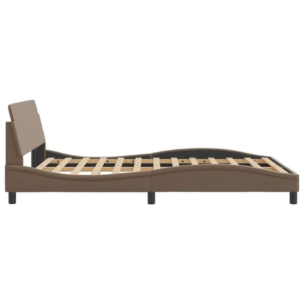 sengeramme med sengegavl 120x200 cm kunstlæder cappuccinofarvet