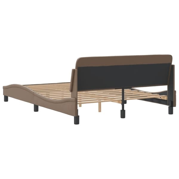 sengeramme med sengegavl 120x200 cm kunstlæder cappuccinofarvet