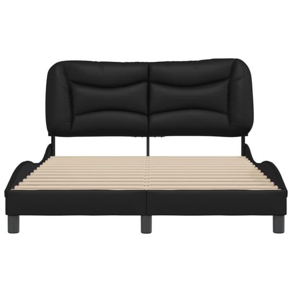 sengeramme med sengegavl 120x200 cm kunstlæder sort