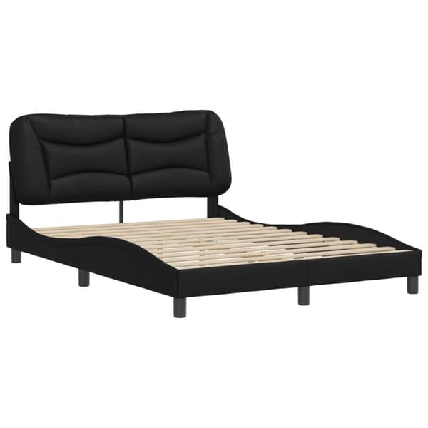 sengeramme med sengegavl 120x200 cm kunstlæder sort