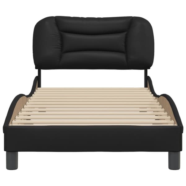 sengeramme med sengegavl 90x200 cm kunstlæder sort