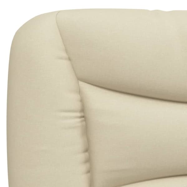 sengeramme med sengegavl 90x200 cm stof cremefarvet