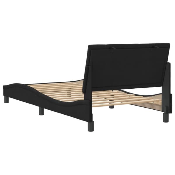 sengeramme med sengegavl 100x200 cm fløjl sort