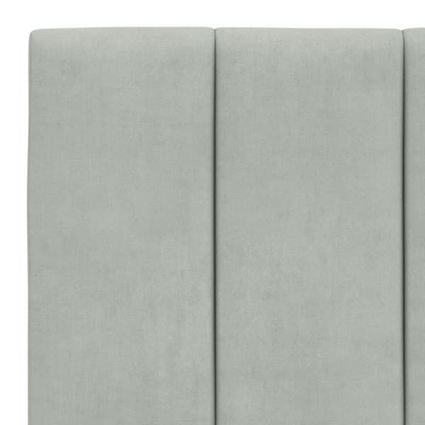 Sängram med huvudgavel ljusgrå 100x200 cm sammet