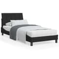 Miniatyrbillede 1 af 10: sengeramme med LED-lys 80x200 cm velour sort