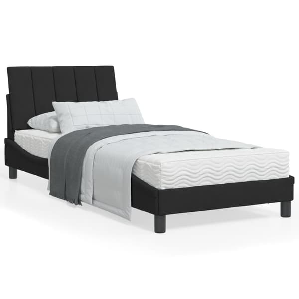 sengeramme med LED-lys 80x200 cm velour sort