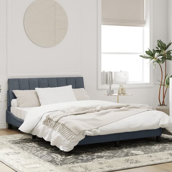 sengeramme med LED-lys 120x200 cm velour mørkegrå