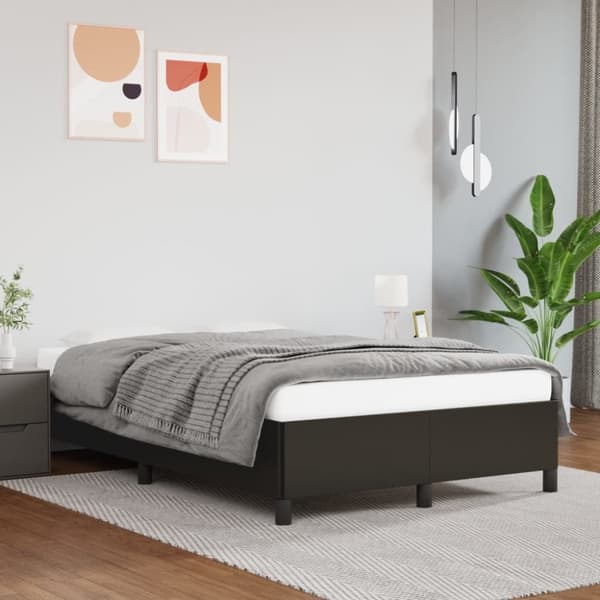 sengeramme 120x190 cm kunstlæder sort