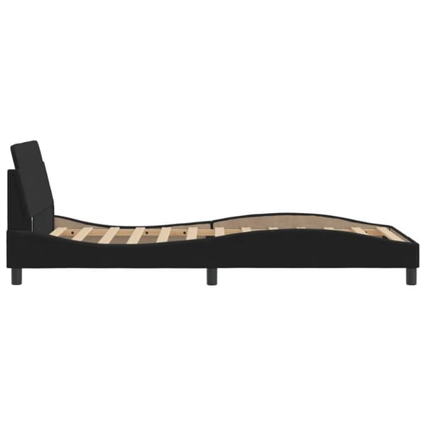 sengeramme med sengegavl 100x200 cm fløjl sort