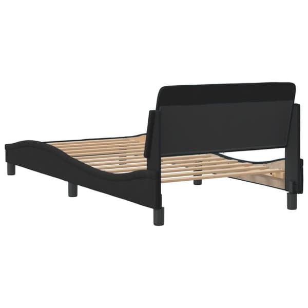 sengeramme med sengegavl 100x200 cm fløjl sort