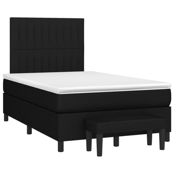 Ramsäng med madrass svart 120x190 cm tyg