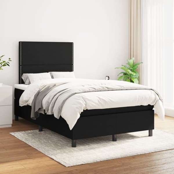 kontinentalseng med madras 120x190 cm stof sort