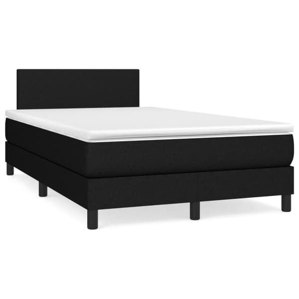 Ramsäng med madrass svart 120x190 cm tyg