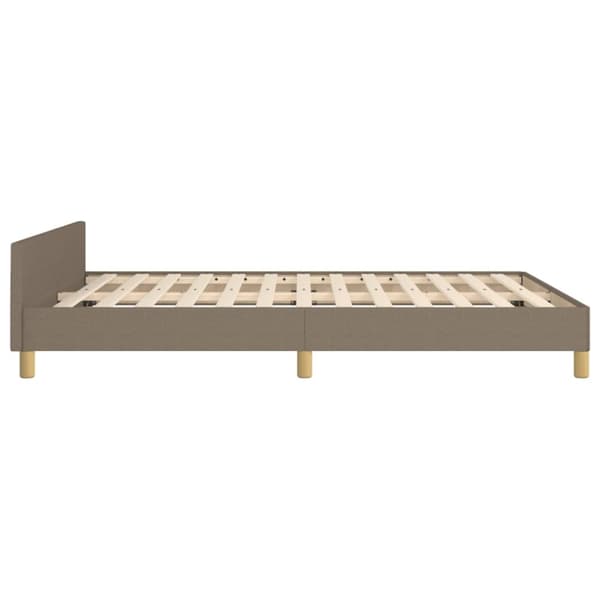 Sängynrunko sängynpäädyllä, taupe, 140x190 cm, verhoiltu kankaalla