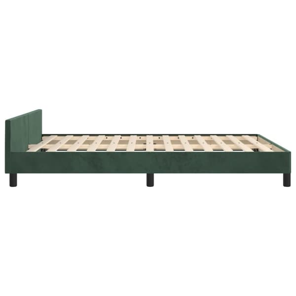 sengeramme med sengegavl 140x190 cm fløjl mørkegrøn
