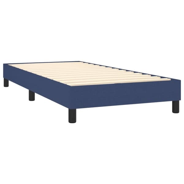 Ramsäng med madrass blå 90x200 cm tyg