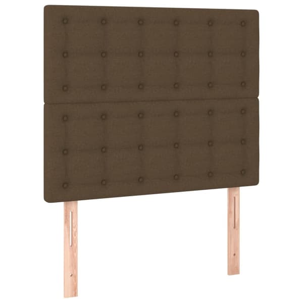 Ramsäng med madrass mörkbrun 90x200 cm tyg