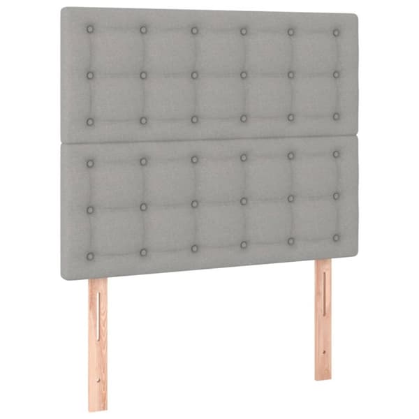 kontinentalseng med madras 100x200 cm stof lysegrå