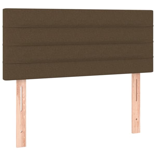 Ramsäng med madrass mörkbrun 80x200 cm tyg