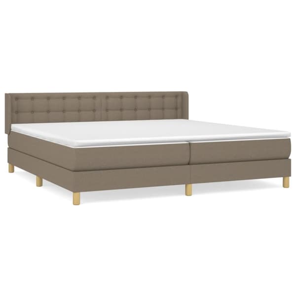Ramsäng med madrass taupe 160x200 cm tyg