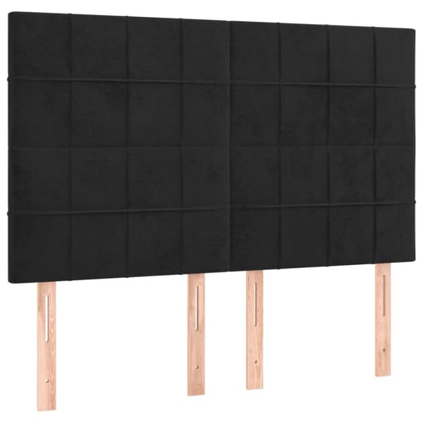 kontinentalseng med madras 140x190 cm fløjl sort