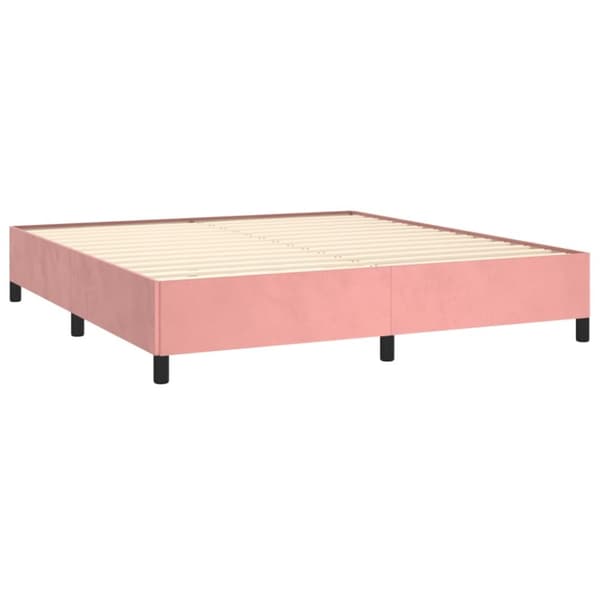 Ramsäng med madrass rosa 180x200 cm sammet