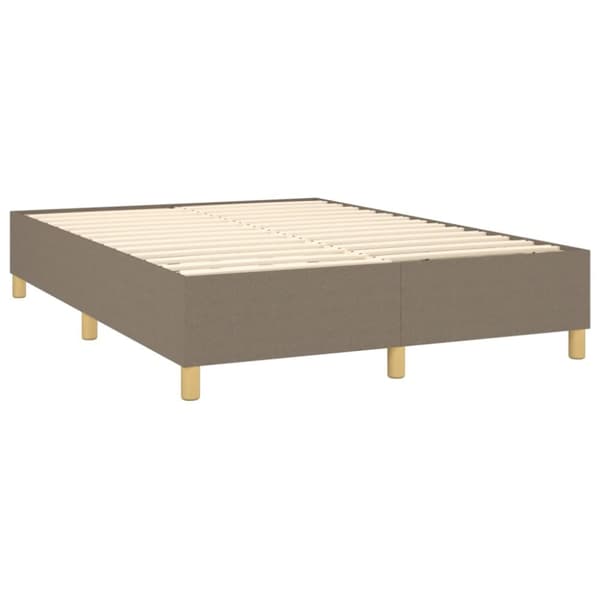 Mannermainen sänky patjalla, taupe, 140x200 cm, kangas