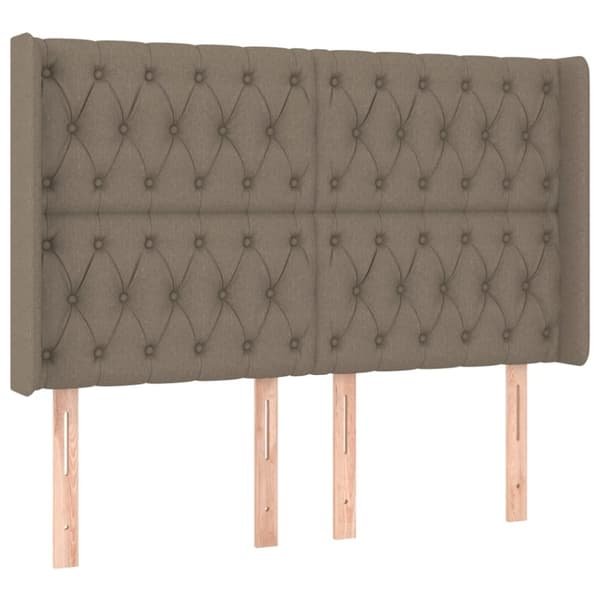 Mannermainen sänky patjalla, taupe, 140x200 cm, kangas