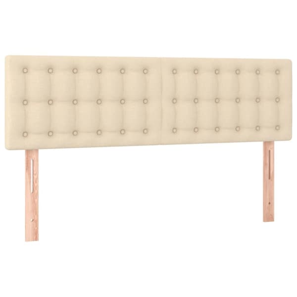 kontinentalseng med madras 140x190 cm stof cremefarvet