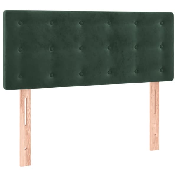 Ramsäng med madrass mörkgrön 90x190 cm sammet