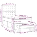 Miniatyrbillede 8 af 8: kontinentalseng med madras 90x190 cm fløjl lysegrå