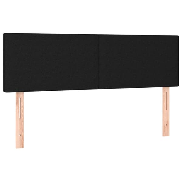 Ramsäng med madrass svart 140x190 cm tyg
