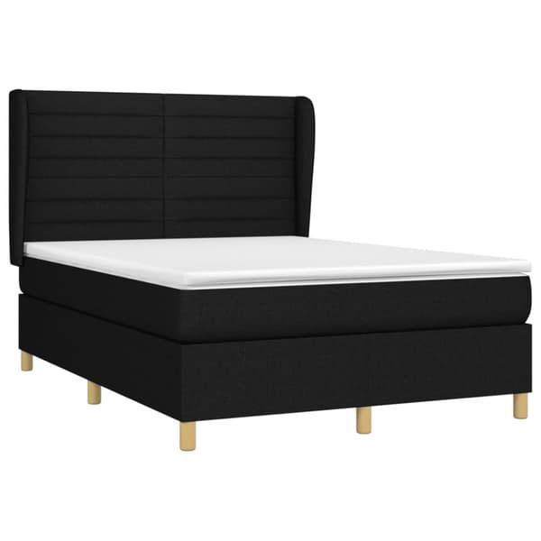 kontinentalseng med madras 140x190 cm stof sort