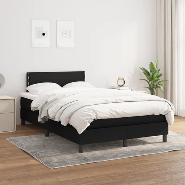 kontinentalseng med madras 120x200 cm stof sort