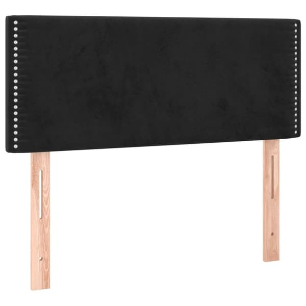 Mannermainen sänky patjalla, musta, sametti 80x200 cm