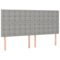 Miniatyrbillede 9 af 10: sengeramme med sengegavl 180x200 cm stof lysegrå