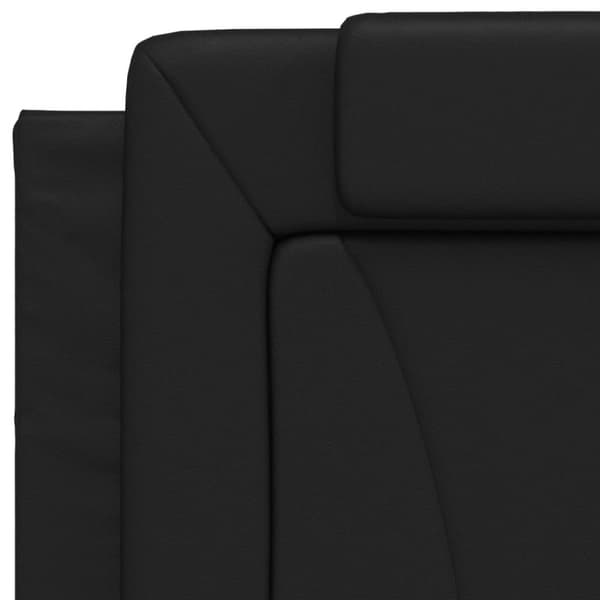 sengeramme med sengegavl 90x200 cm kunstlæder sort