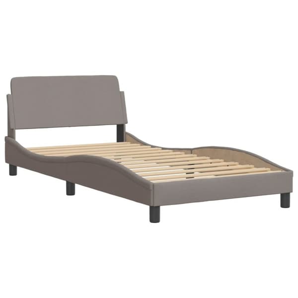 sengeramme med LED-lys 100x200 cm stof gråbrun