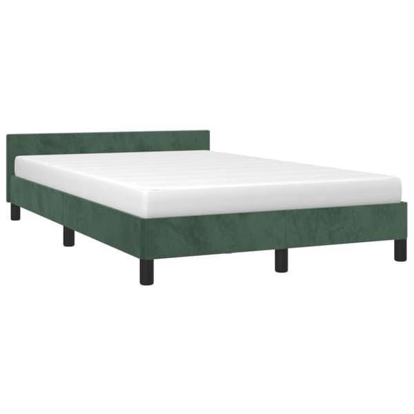 sengeramme med sengegavl 120x190 cm velour mørkegrøn