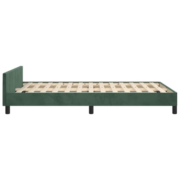 sengeramme med sengegavl 120x190 cm velour mørkegrøn
