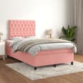 Pikkukuva 3 / 9: Ramsäng med madrass rosa 120x190 cm sammet