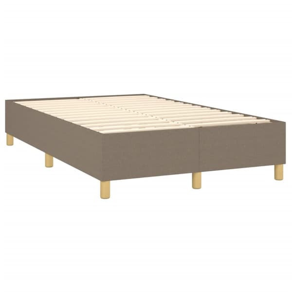 Ramsäng med madrass taupe 120x190 cm tyg
