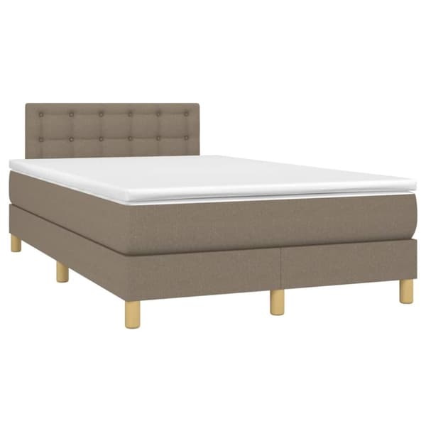 Ramsäng med madrass taupe 120x190 cm tyg